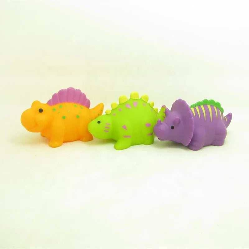 Soft Small Toys Lovely Animals Plastic Dinosaur Toys Rubber Bath Shower Baby Toys Set for Kids