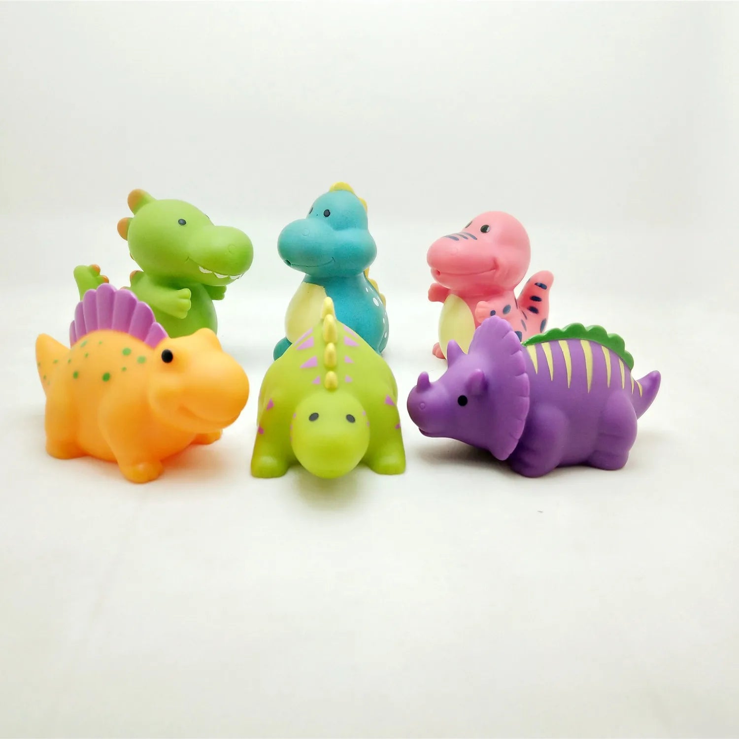 Soft Small Toys Lovely Animals Plastic Dinosaur Toys Rubber Bath Shower Baby Toys Set for Kids
