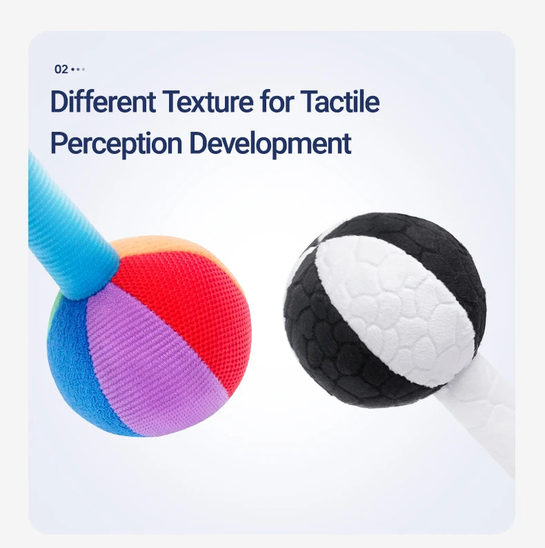 Jollybaby Infant Sensory Toys Baby Dumbbell Toy Mini Rattle Stick Black and White Baby Rattles Hand Bell Toy