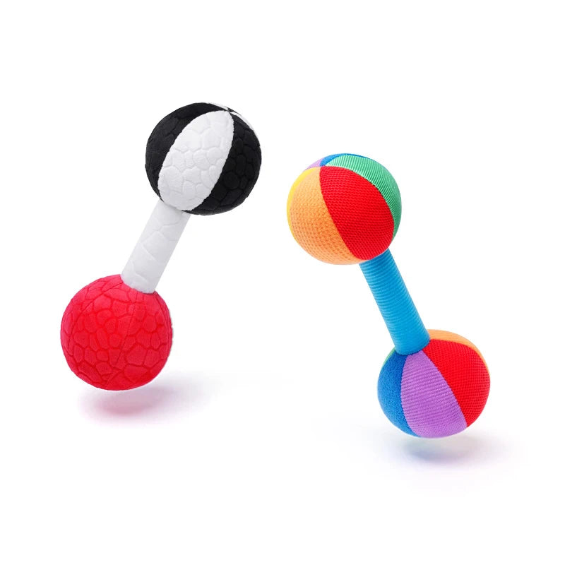 Jollybaby Infant Sensory Toys Baby Dumbbell Toy Mini Rattle Stick Black and White Baby Rattles Hand Bell Toy