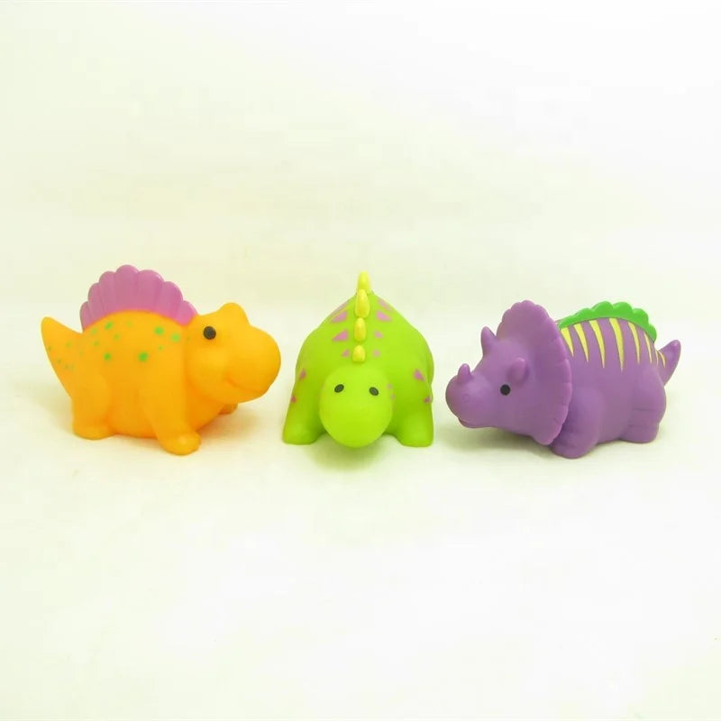 Soft Small Toys Lovely Animals Plastic Dinosaur Toys Rubber Bath Shower Baby Toys Set for Kids